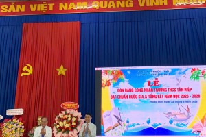 Trường THCS Tân Hiệp đón nhận “Bằng công nhận trường đạt chuẩn quốc gia” và tổng kết năm học 2025-2026